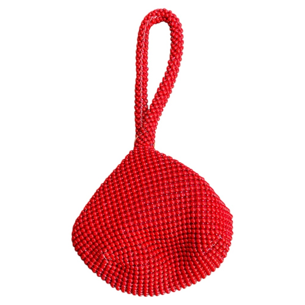 NWT Red Beaded Pouch Wrist Bag - Picture 5 of 9